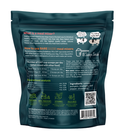 Bare Naked Salmon Mixer Dog Food Topper 6oz Ingredients and Feeding Guide