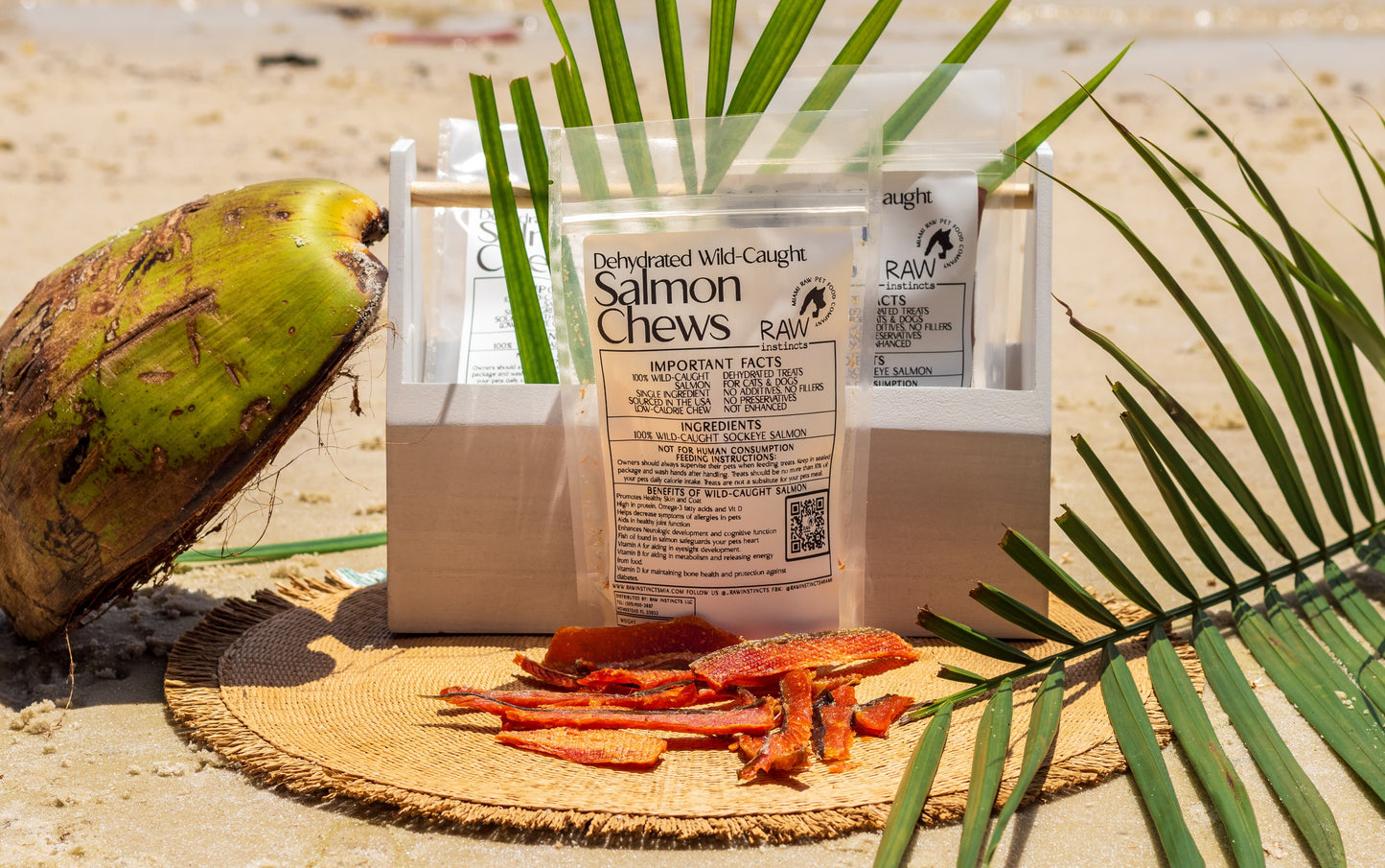 Raw Instincts - Wild-Caught Salmon Chews – 2oz Omega-Rich Treat for Cats & Dogs