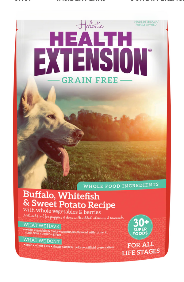 Health Extension All Life Stages Grain Free Buffalo, Whitefish and Sweet Potato Dog Food