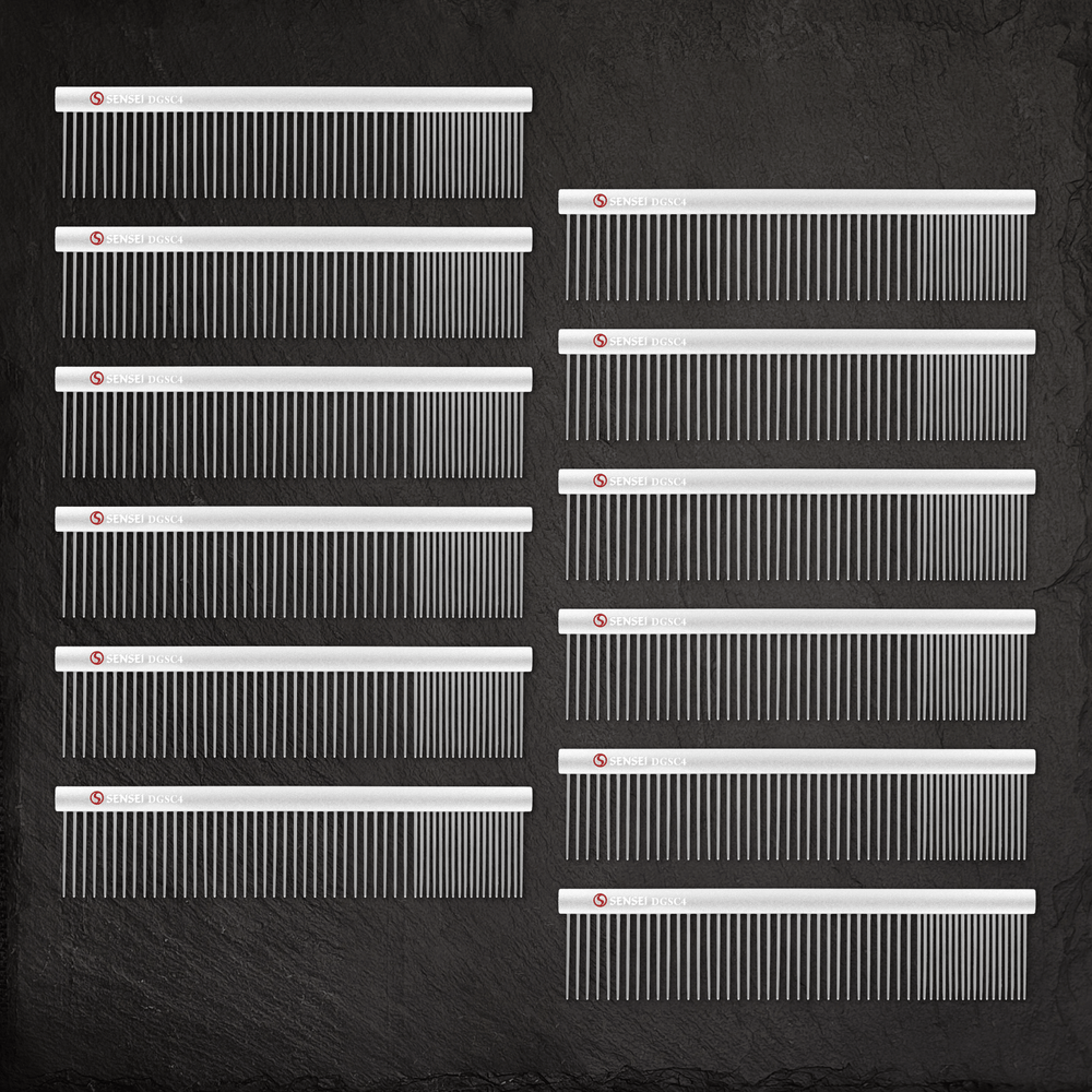 Sensei Shears - 12 Pack #4 7.5in Coarse-Fine Grooming Comb