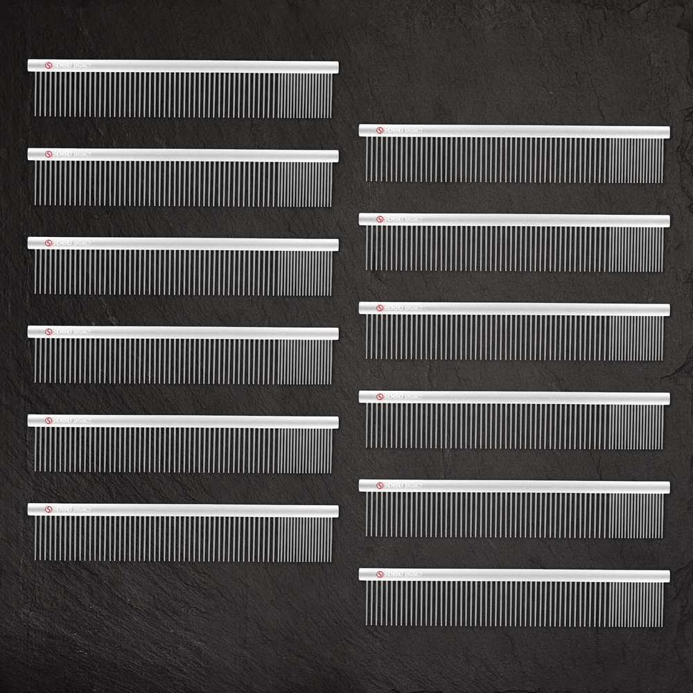 Sensei Shears - 12 PACK - #7 9.75 in Coarse-Fine Grooming Comb