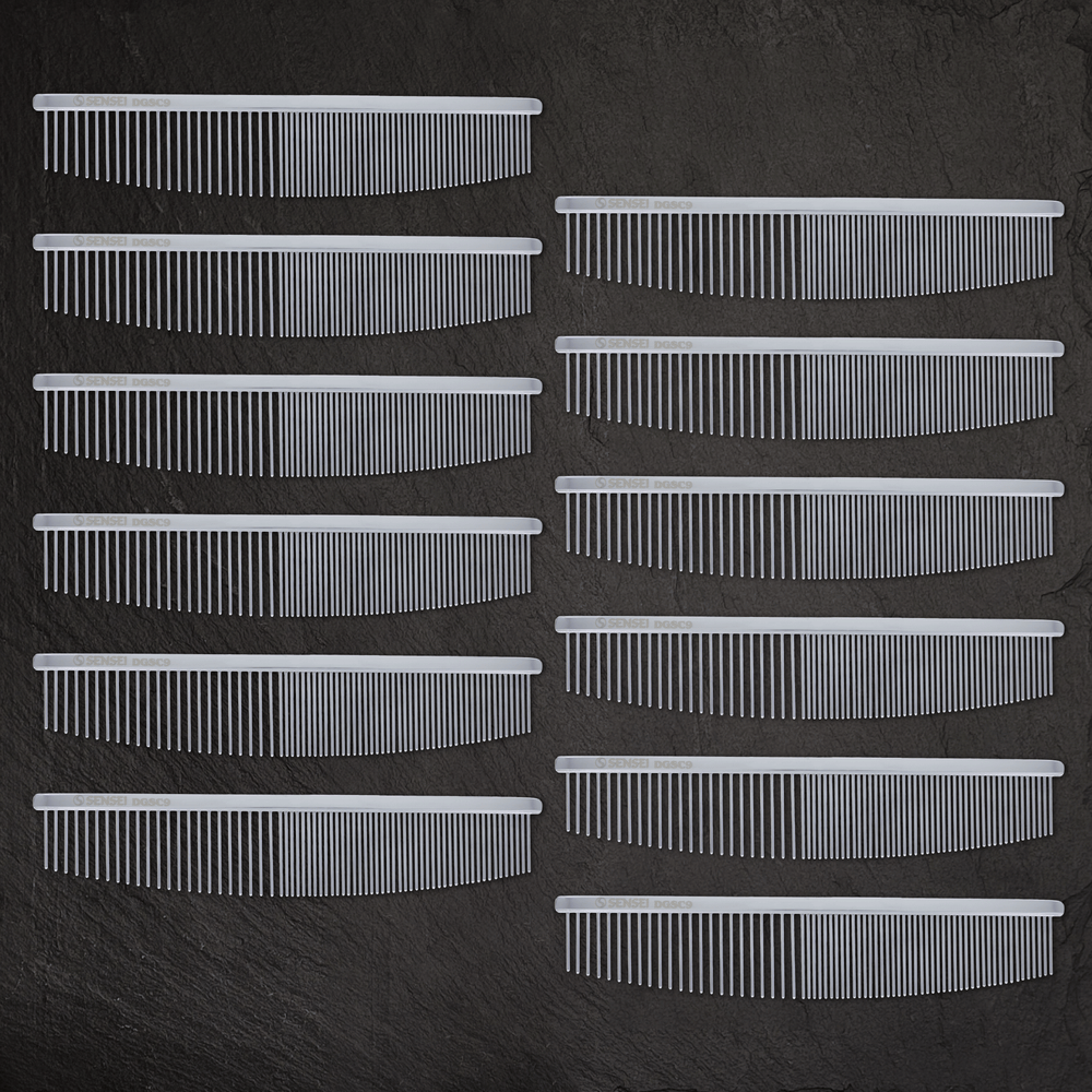 Sensei Shears - 12 PACK - #9 Crescent Grooming Comb - Long Tooth