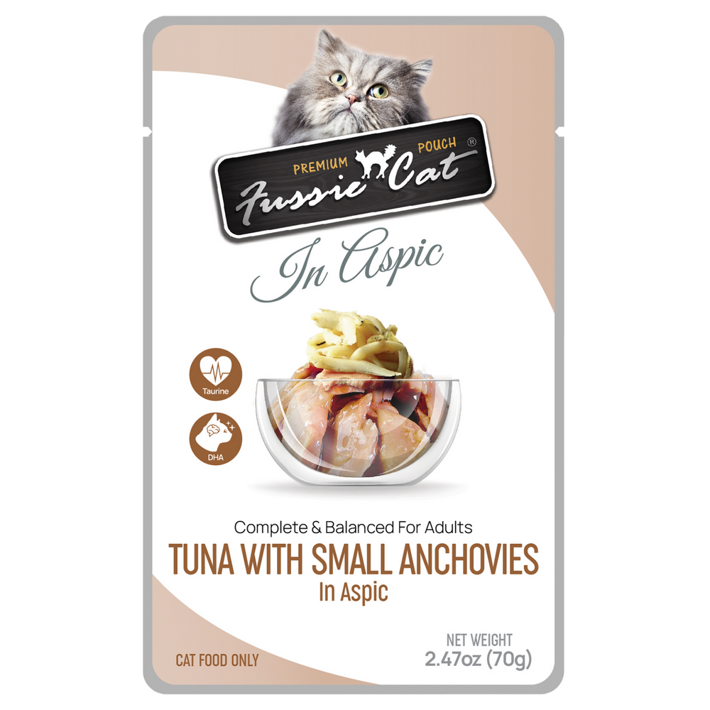 Fussie Cat Pouch - Tuna with Small Anchovies in Aspic (2.47oz)