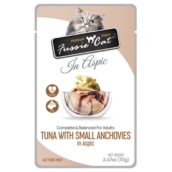 Fussie Cat Pouch - Tuna with Small Anchovies in Aspic (2.47oz)