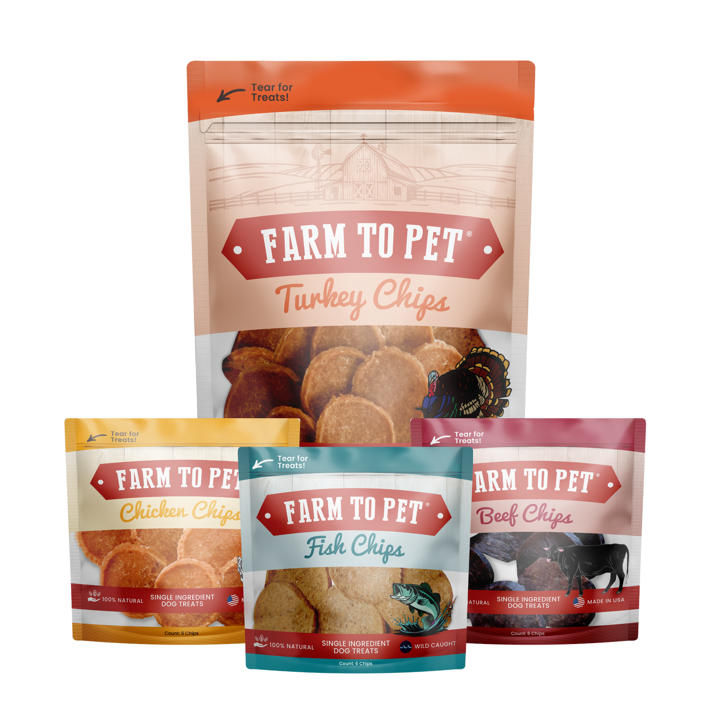 Farm To Pet - Puppy Packs 'n Snacks Dog Treat Starter Pack | Single-Ingredient Training Treats