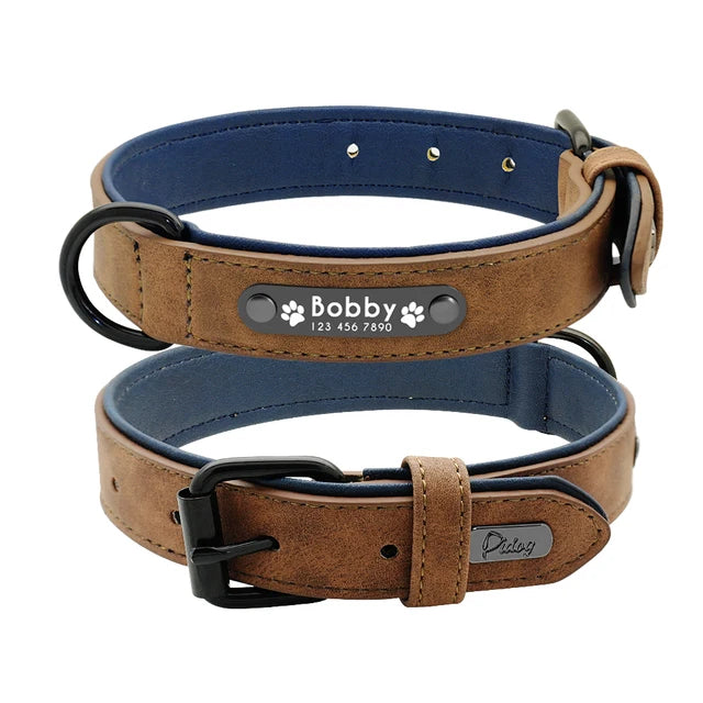 Personalised Dog Collar more brown view