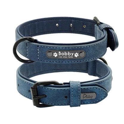 Personalised Dog Collar dark blue 