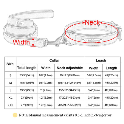 Personalised Dog Collar specs 