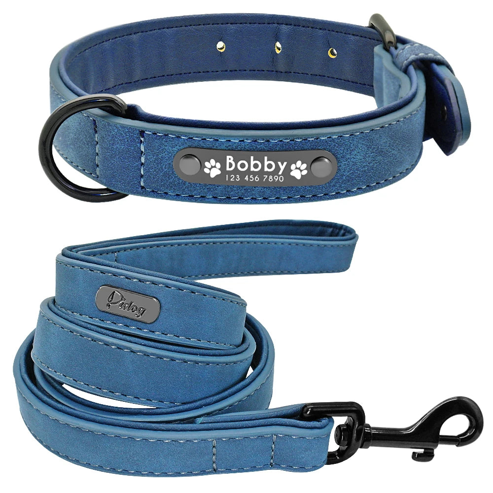 Personalised Dog Collar blue