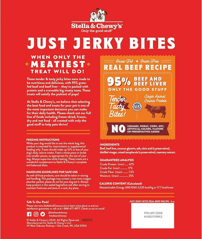 Stella & chewy's - Premium Beef Jerky Dog Treats - 95% Real Meat Bites for Sensitive Stomachs