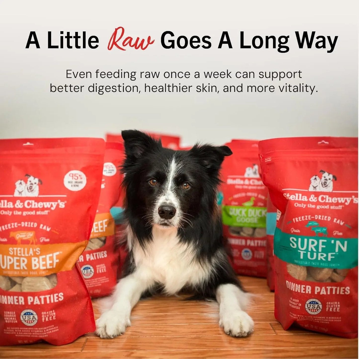 Stella & chewy's - Freeze-Dried Raw Dinner Patties - Beef Recipe - High Protein Grain-Free Puppy & Dog Food - Perfect for Picky Eaters - 14 Oz