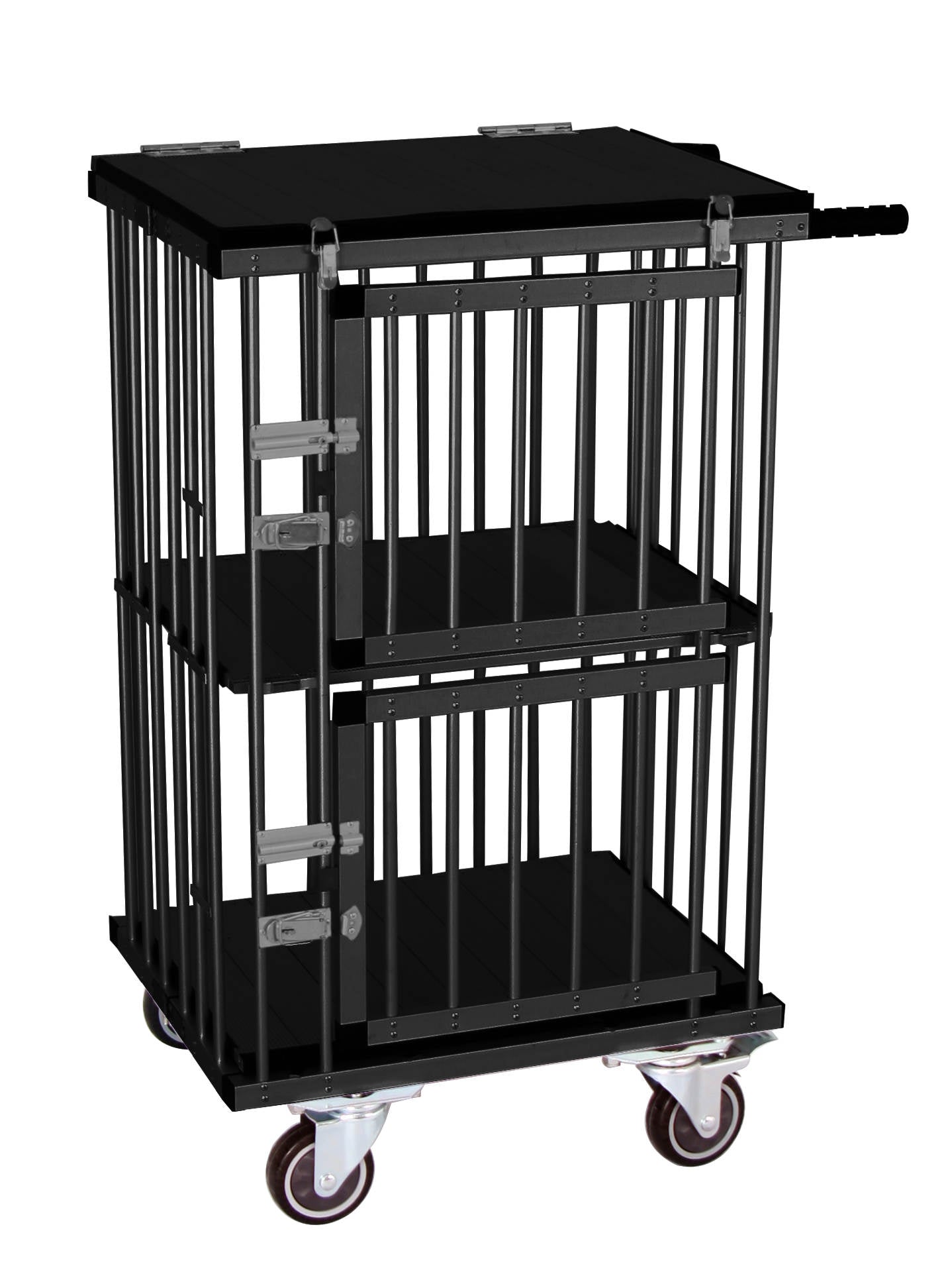 Two Berth Double Decker Dog Show Trolley by Aeolus in black