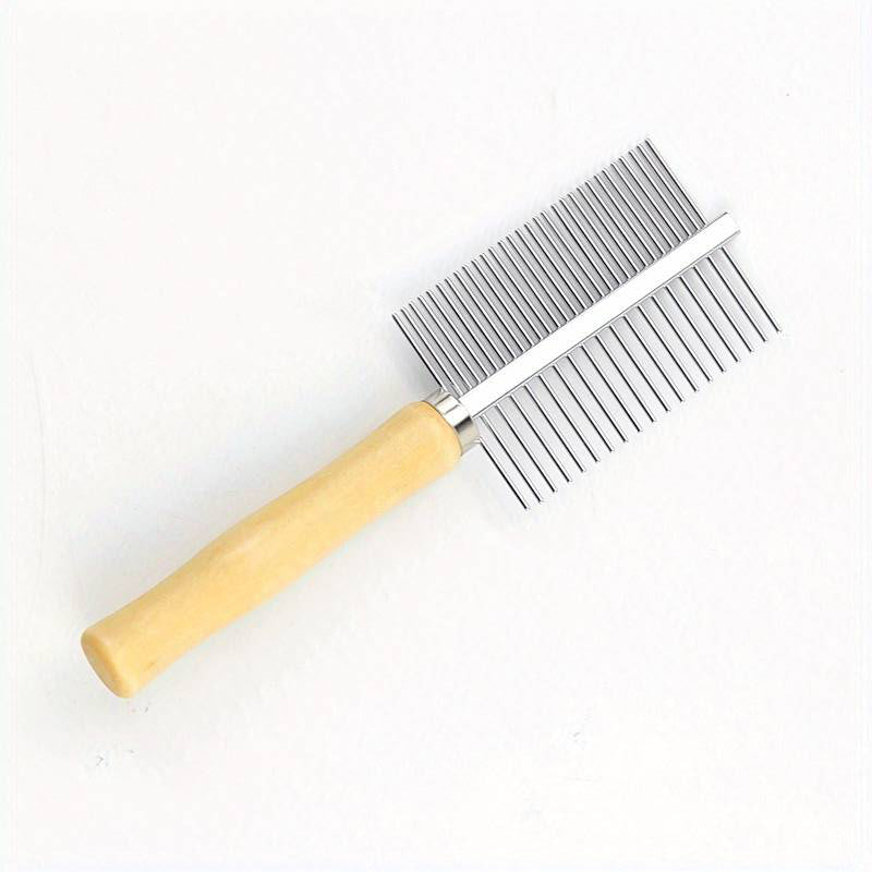 Norfie Fine/Coarse Wooden Handle Dog Comb