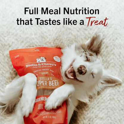 Stella & chewy's - Freeze-Dried Raw Dinner Patties - Beef Recipe - High Protein Grain-Free Puppy & Dog Food - Perfect for Picky Eaters - 14 Oz