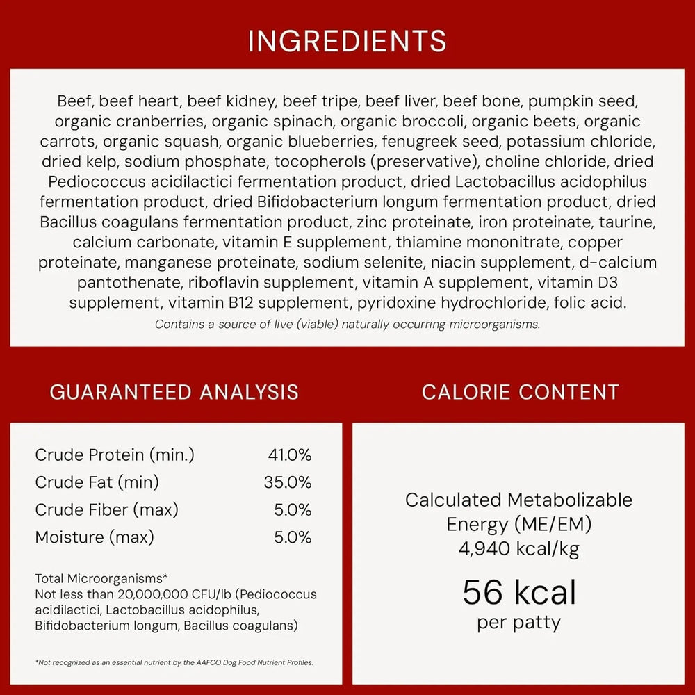 Stella & chewy's - Freeze-Dried Raw Dinner Patties - Beef Recipe - High Protein Grain-Free Puppy & Dog Food - Perfect for Picky Eaters - 14 Oz