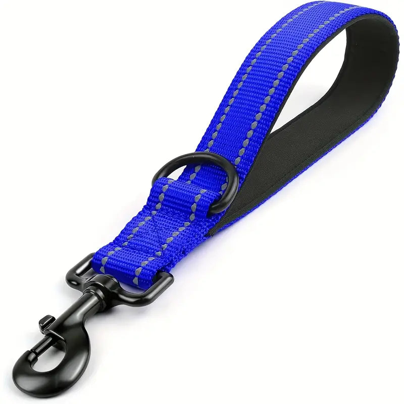 Heavy-Duty Short Nylon Dog Leash Reflective & Durable for Large and Medium Dogs dark blue 