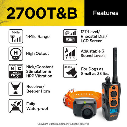 Dogtra 2700T&B Training & Beeper Collar Remote Dog Training Collar