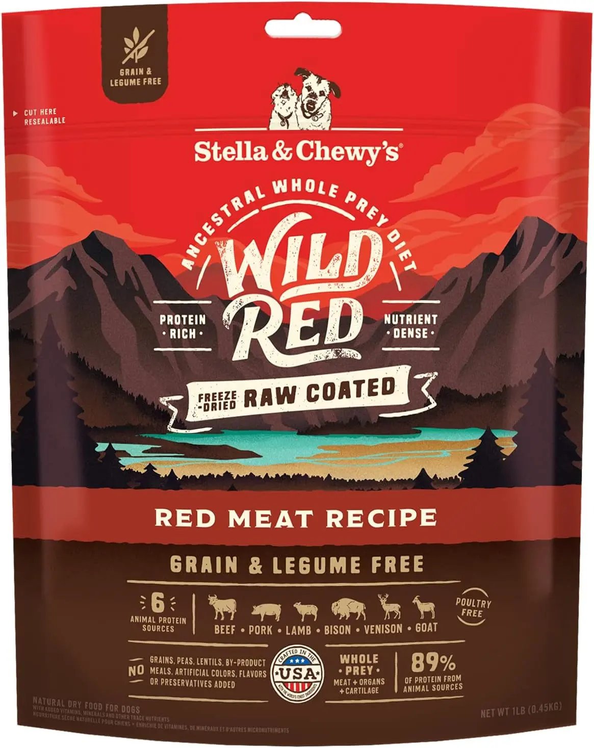 Stella & chewy's - Wild Red Dry Dog Food Raw Coated High Protein Grain & Legume Free Red Meat Recipe, 1 Lb. Bag