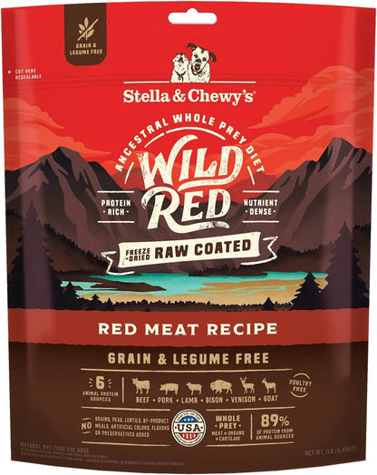 Stella & chewy's - Wild Red Dry Dog Food Raw Coated High Protein Grain & Legume Free Red Meat Recipe, 1 Lb. Bag