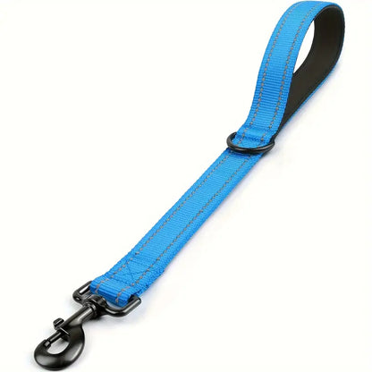 Heavy-Duty Short Nylon Dog Leash Reflective & Durable for Large and Medium Dogs light blue 