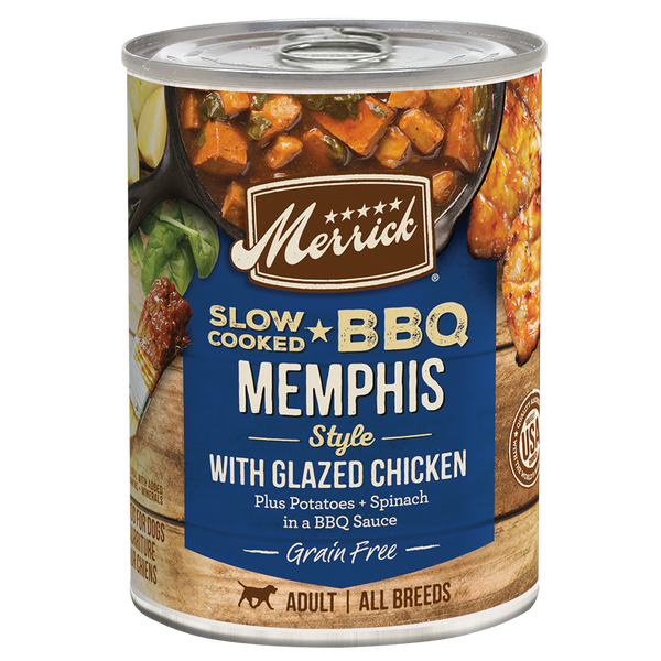 Merrick Slow Cooked Grain Free Adult BBQ Memphis Chicken Wet Dog Food (12.7oz)
