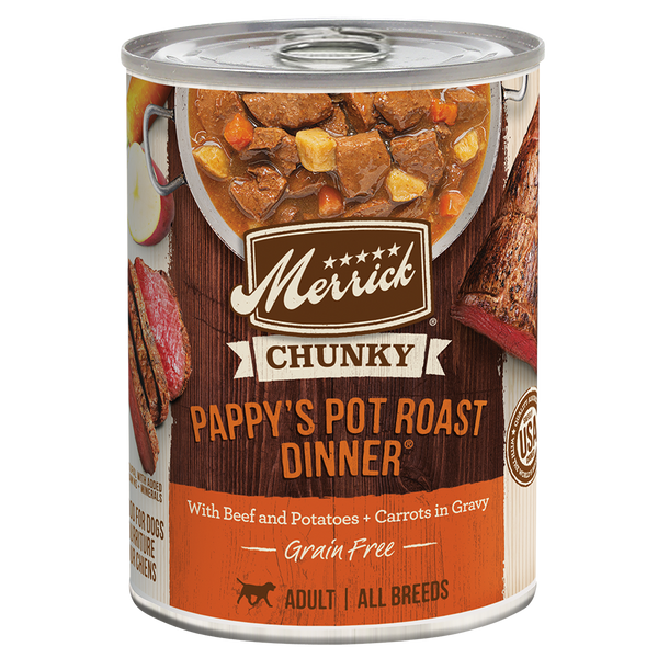 Merrick Chunky Grain Free Pappy's Pot Roast Wet Dog Food (12.7oz)