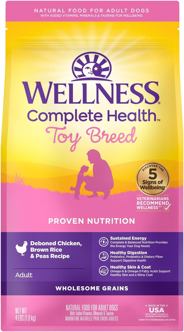 Wellness Complete Health Adult Toy Breed Chicken and Brown Rice Dog Food (4lb)
