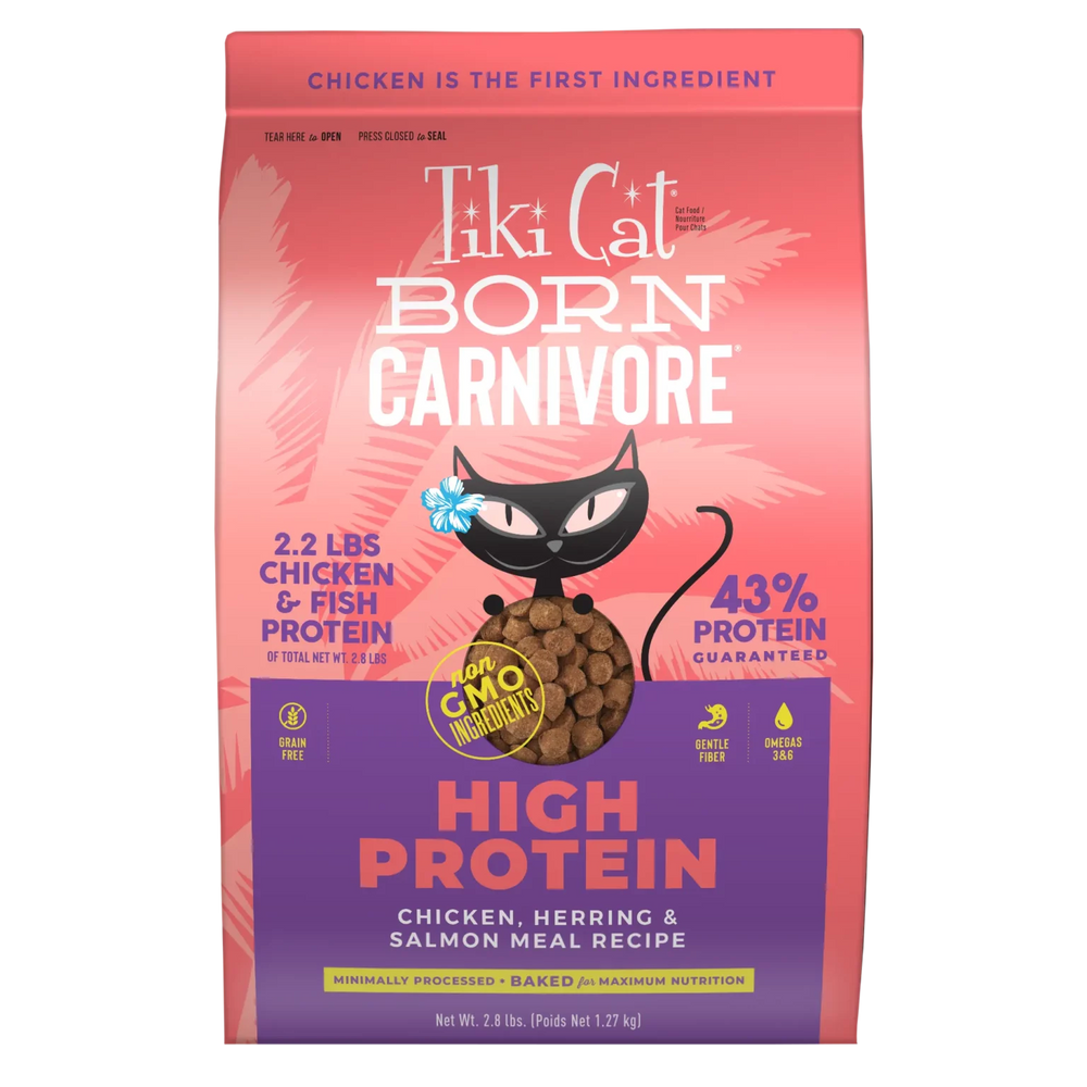 Tikicat Adult Born Carnivore Chicken, Herring and Salmon Dry Kibble (2.8lb)