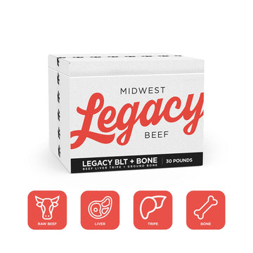 Midwest Legacy Beef- BLT (Beef, Liver & Tripe) + Ground Bone