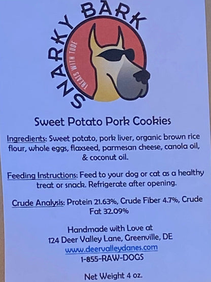 Deer Valley Danes - Snarky Bark Sweet Potato Pork Cookie Treats