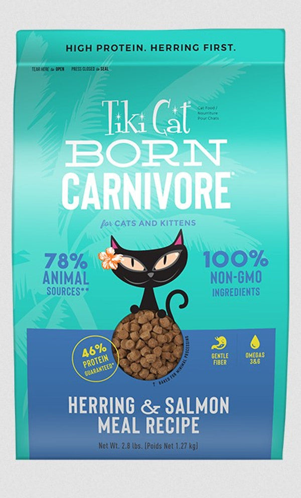 Tikicat Adult Born Carnivore Herring and Salmon Dry Kibble (2.8lb)