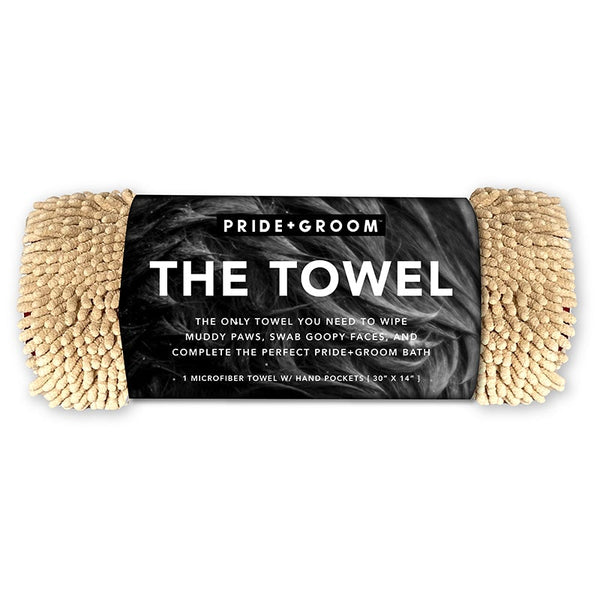 THE TOWEL Microfiber Dog & Cat Drying Towel — Hand Pockets, Odor-Resistant & 7× Water Absorbent