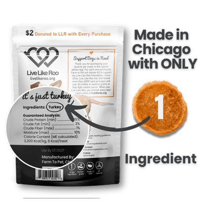 Farm To Pet - Live Like Roo Turkey Chips for Dogs | Dog Treats That Give Back