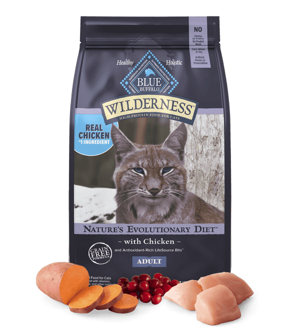 Blue Buffalo Wilderness Adult Chicken Recipe Dry Cat Food (12lb)